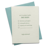 365 Anniversary List Card